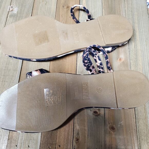 Leopard Rhinestone Open Toe Sling Back Sandal Size 8 - Picture 5 of 6